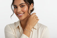 Bracelet Illa en argent 925, plaqué or blanc 10 carats | Maison Joyeria