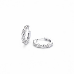 Boucles d'oreilles Aquira en argent 925, plaqué or blanc 10 carats | Maison Joyeria