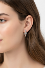 Boucles d'oreilles Aquira en argent 925, plaqué or blanc 10 carats | Maison Joyeria