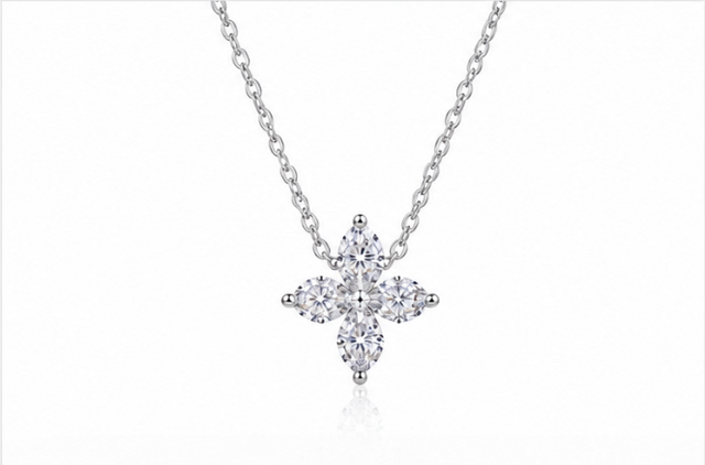 Collier Azucena en Argent Sterling, pendentif fleur sur sa chaîne