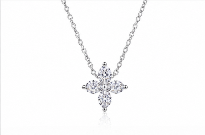 Collier Azucena en Argent Sterling, pendentif fleur sur sa chaîne