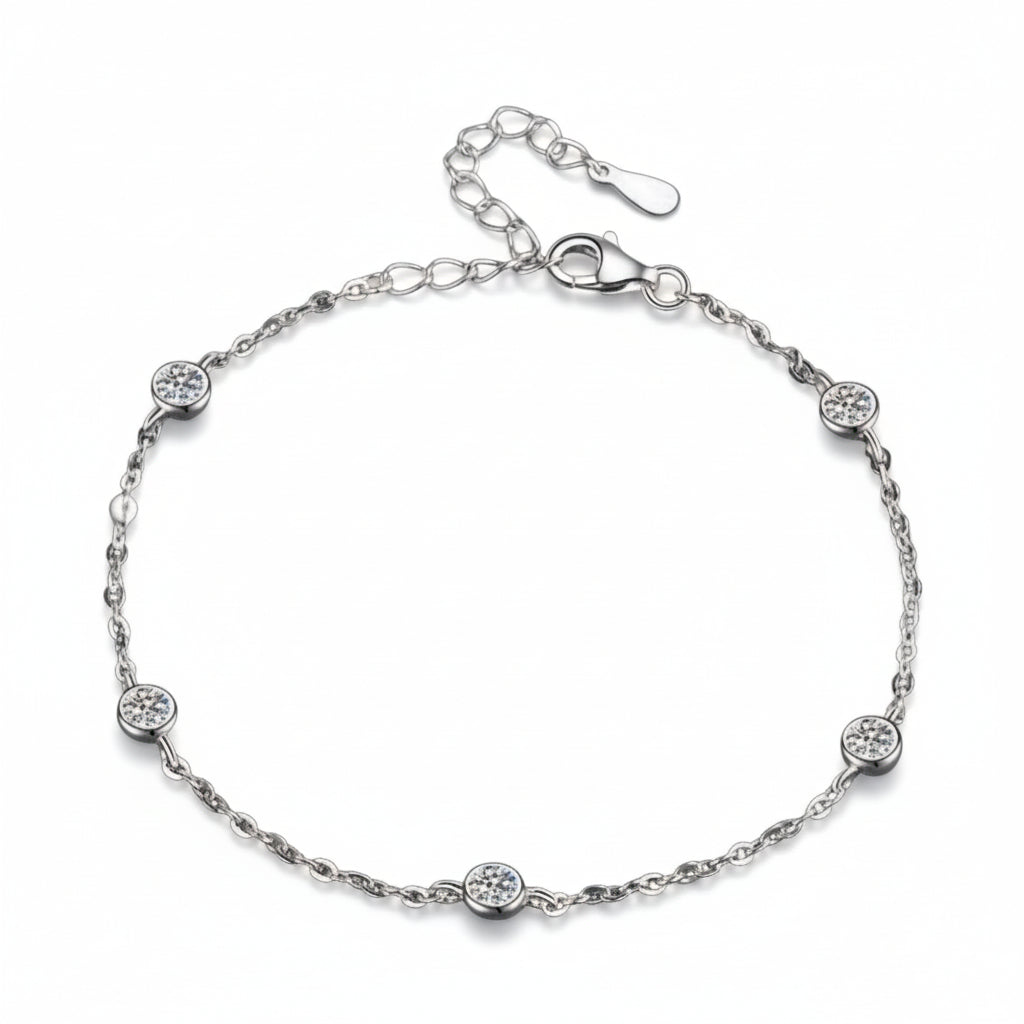 Bracelet Illa en argent 925, plaqué or blanc 10 carats | Maison Joyeria